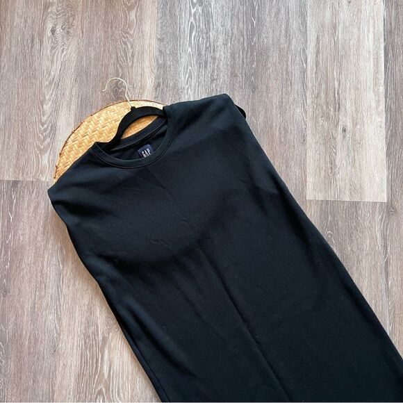 Gap cap sleeve black‎ midi dress small TALL - Picture 2 of 7